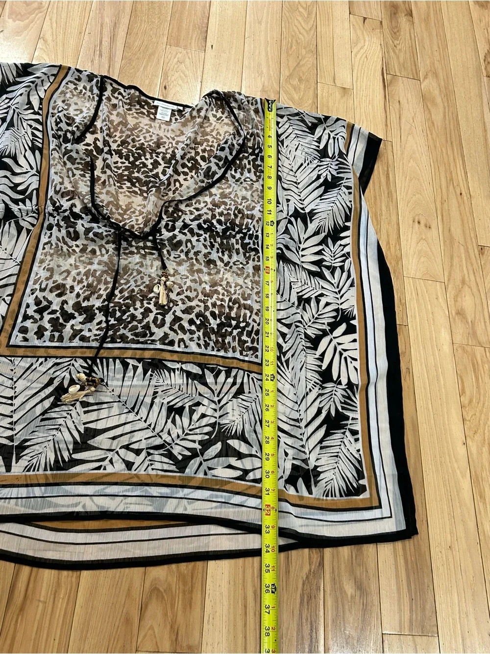 Bleu Rod Beattie Urban Oasis Chiffon Caftan Animal Print Sheer Swimsuit Cover Up - Picture 6 of 6